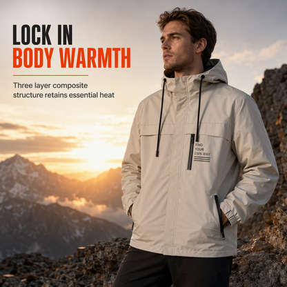 ⏳LAST DAY SALE ONLY ￡22.99!!🍁🧥 Men's Outdoor Windbreaker with Detachable Hood
