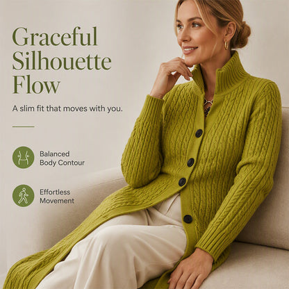 🧶 Long-Line Warmth, Flattering Texture | Women's Cable Knit Duster Cardigan