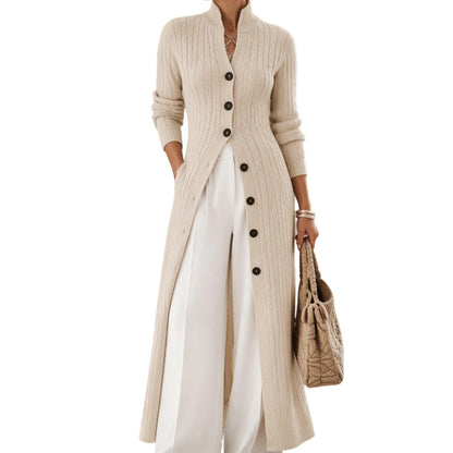 🧶 Long-Line Warmth, Flattering Texture | Women's Cable Knit Duster Cardigan
