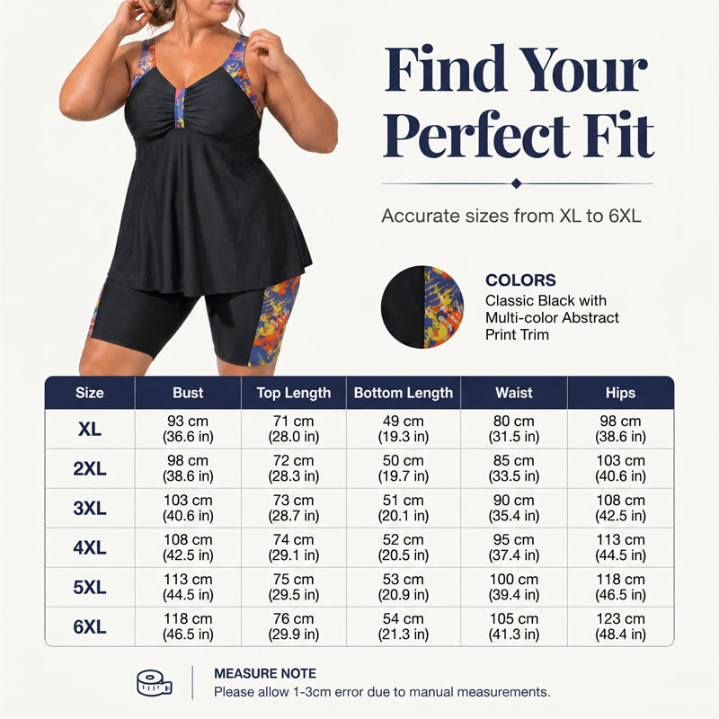Women's Flowy Tankini Top and Shorts Swimsuit-2