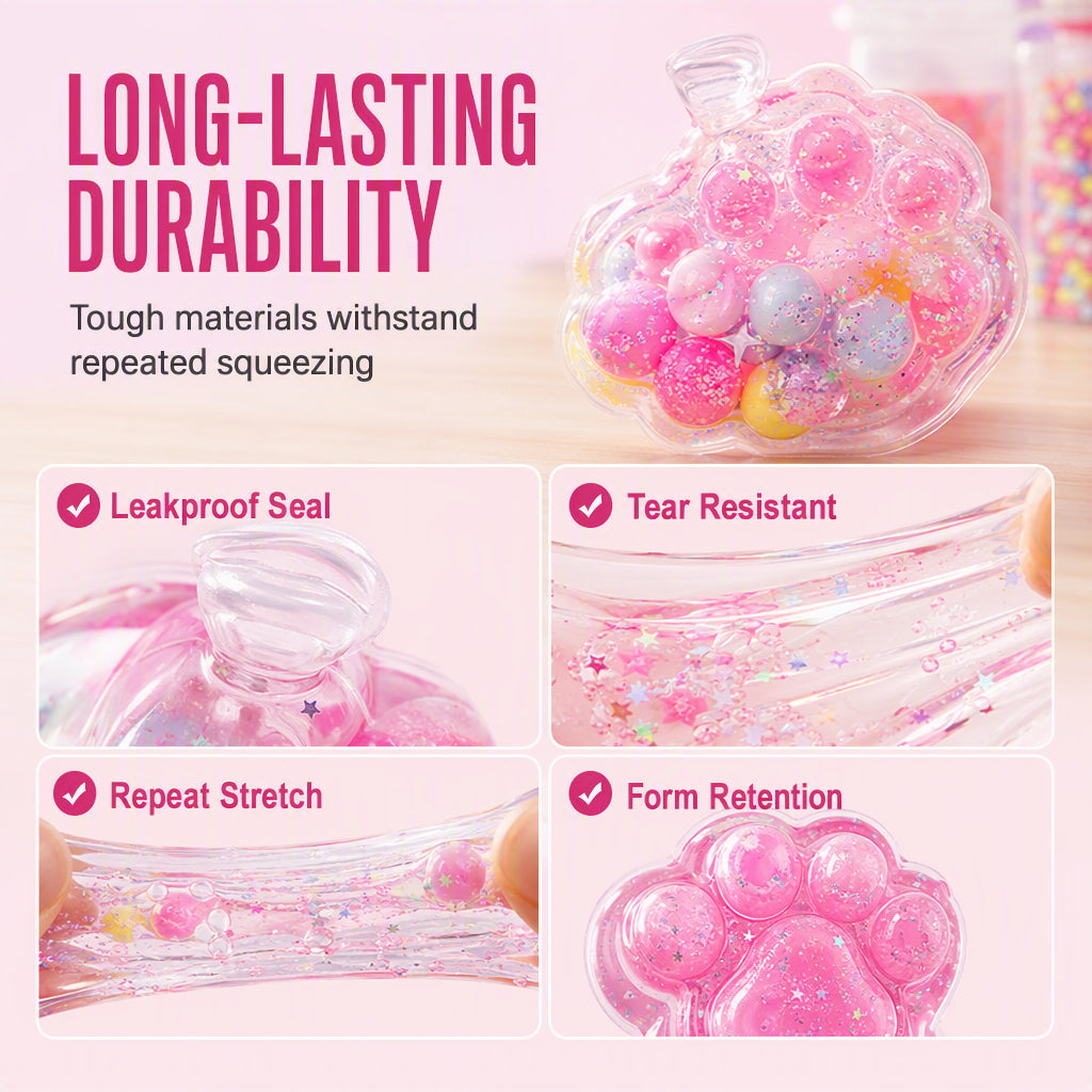 DIY Fried Ice Squishy Toy Kit with Cat Claw Design for Kids-4