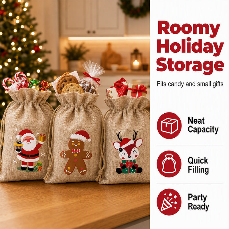 Christmas Burlap Gift Bags with Drawstring-3
