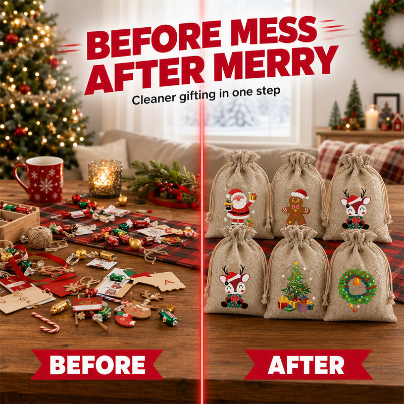Christmas Burlap Gift Bags with Drawstring-4