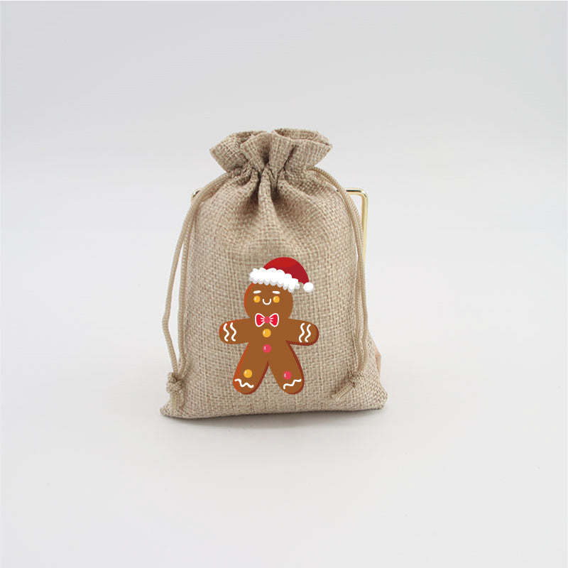 Christmas Burlap Gift Bags with Drawstring-12