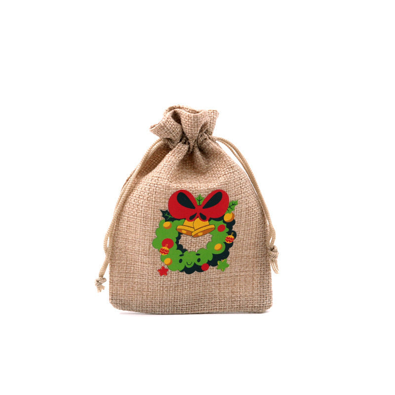 Christmas Burlap Gift Bags with Drawstring-19