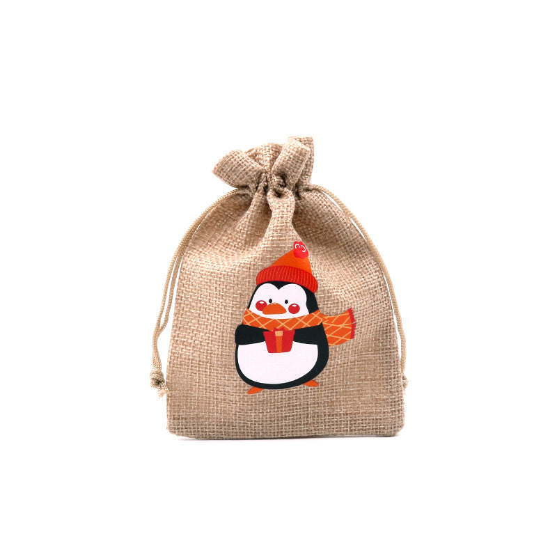 Christmas Burlap Gift Bags with Drawstring-22