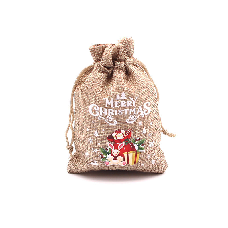 Christmas Burlap Gift Bags with Drawstring-27
