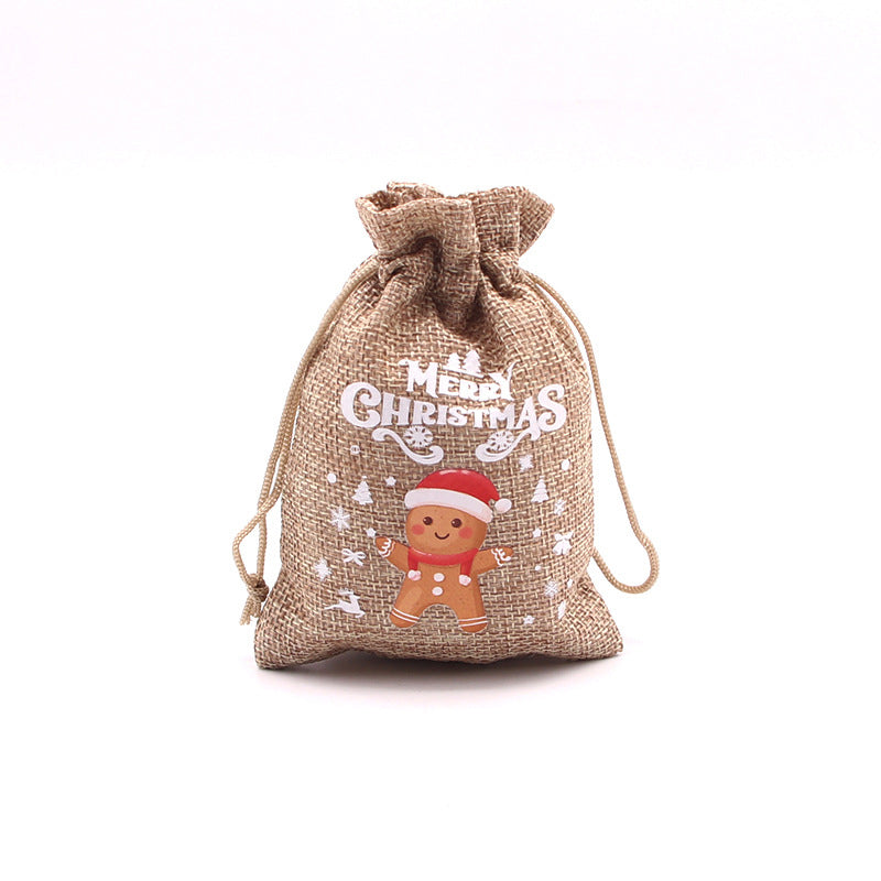 Christmas Burlap Gift Bags with Drawstring-32
