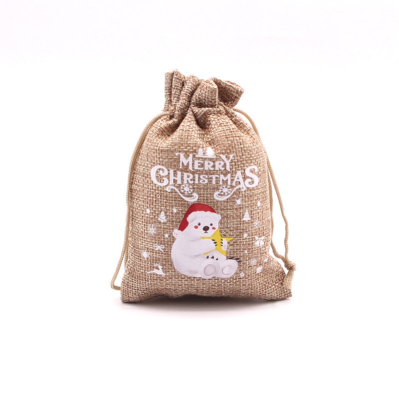 Christmas Burlap Gift Bags with Drawstring-35