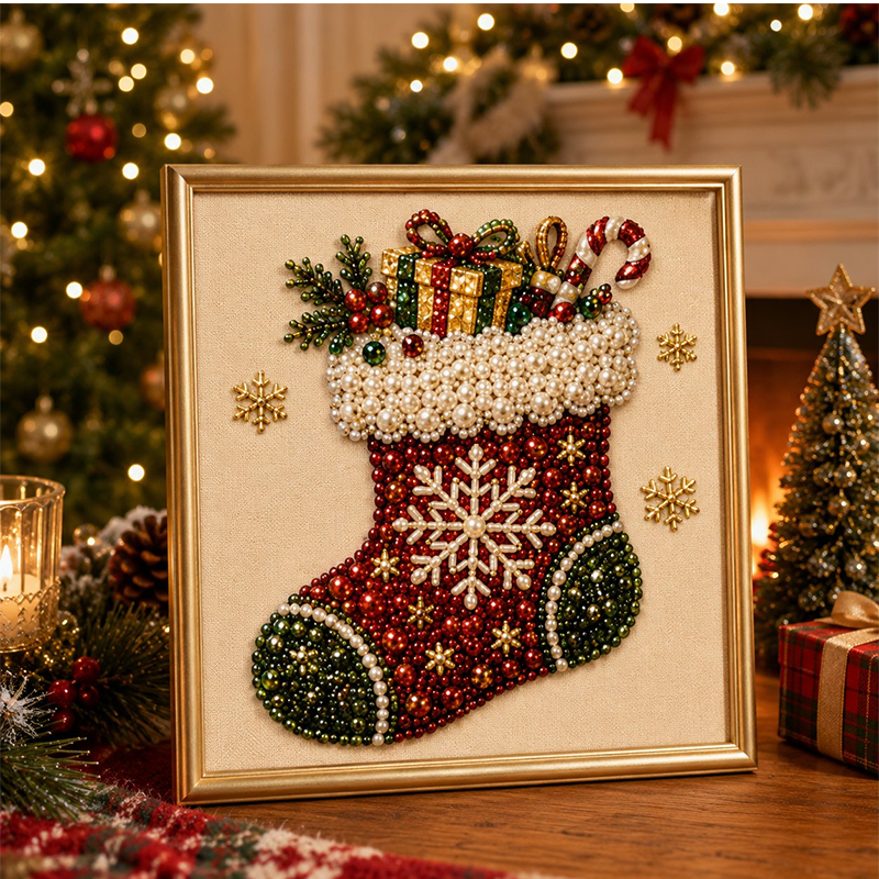 Christmas Pearl & Rhinestone Painting Kit-5