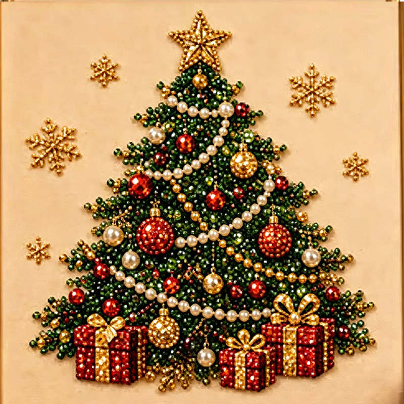 Christmas Pearl & Rhinestone Painting Kit-10