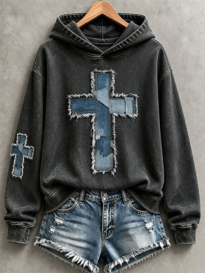 Women's Christian Art Cross Hoodie