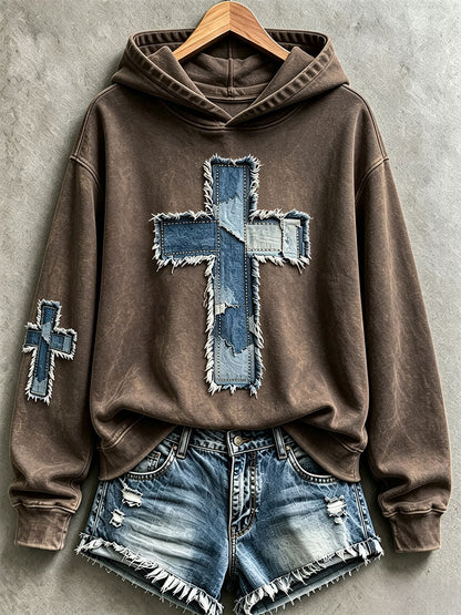 Women's Christian Art Cross Hoodie