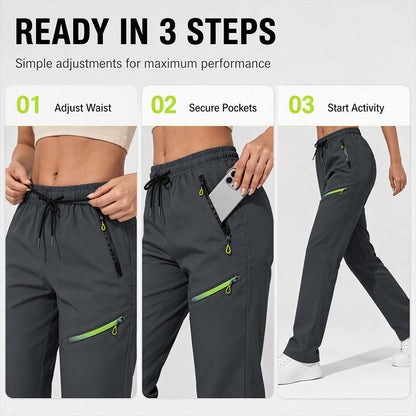 Women's Casual Athletic Pants with Zipper Pockets