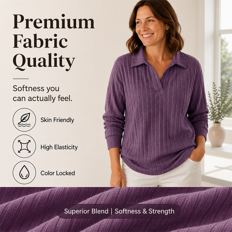 ☁️V-Neck Ribbed Knit, Cozy Softness🧶 Women's Cozy V-Neck Ribbed Knit Sweater – Relaxed Fit | Perfect for Lounging, Weekends & Everyday Comfort, Warm & Easy ✨