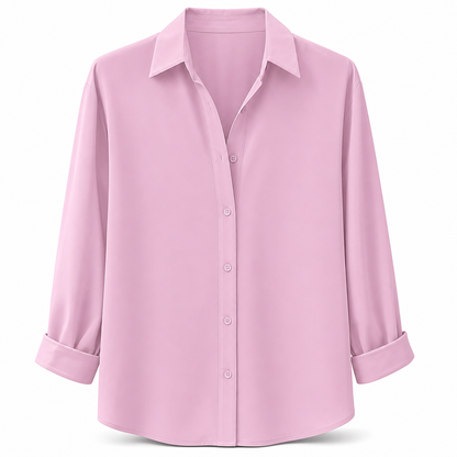 Women Elegant Casual Long Sleeve Button Up Blouse