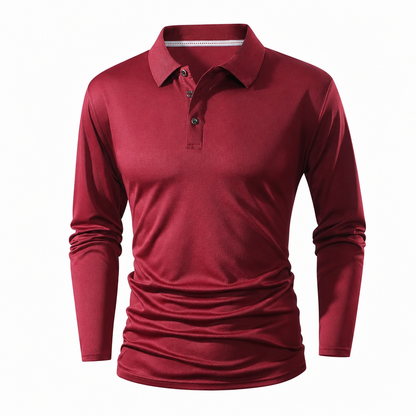 🌬️Breathable Comfort, All-Day Freshness🧶 Men's Long Sleeve Collared Knit T-Shirt – Breathable Knit & Skin-Friendly Fabric | Perfect for All-Day Office & Leisure, Keeps You Cool & Dry ✨