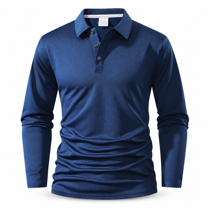 🌬️Breathable Comfort, All-Day Freshness🧶 Men's Long Sleeve Collared Knit T-Shirt – Breathable Knit & Skin-Friendly Fabric | Perfect for All-Day Office & Leisure, Keeps You Cool & Dry ✨