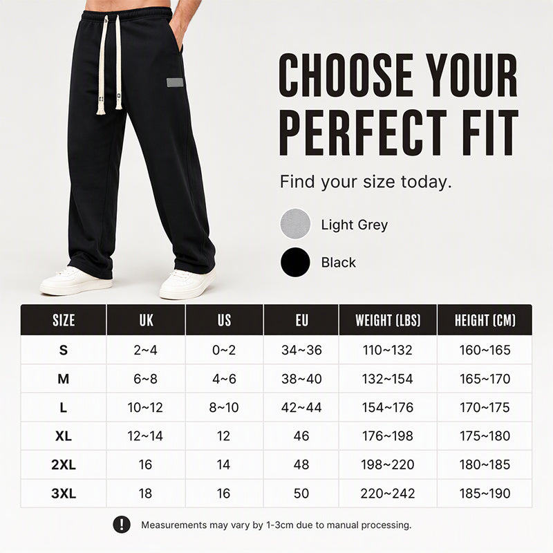 Men's Casual Wide-Leg Sweatpants with Pockets