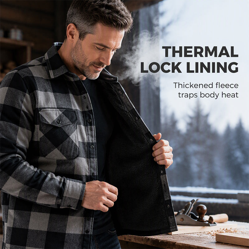 🧥 Men's Flannel Plaid Shirt Jacket – Vintage & Durable, Outdoor Style ✨