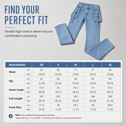 ✨👖Women's High Stretch Slim Fit Cargo Flare Jeans with Flap Pockets✨𝘉𝘶𝘺 𝘢𝘯𝘺 2 𝘢𝘯𝘥 𝘨𝘦𝘵 𝘢𝘯 𝘦𝘹𝘵𝘳𝘢 8% 𝘥𝘪𝘴𝘤𝘰𝘶𝘯𝘵