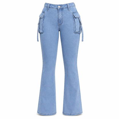 ✨👖Women's High Stretch Slim Fit Cargo Flare Jeans with Flap Pockets✨𝘉𝘶𝘺 𝘢𝘯𝘺 2 𝘢𝘯𝘥 𝘨𝘦𝘵 𝘢𝘯 𝘦𝘹𝘵𝘳𝘢 8% 𝘥𝘪𝘴𝘤𝘰𝘶𝘯𝘵