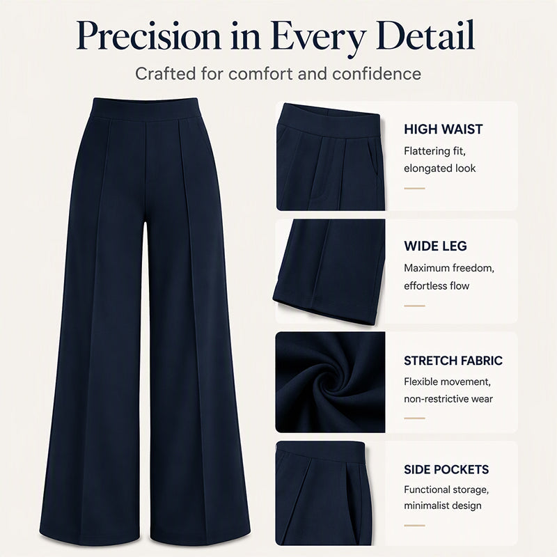 Women's Casual High-Waisted Wide-Leg Pants