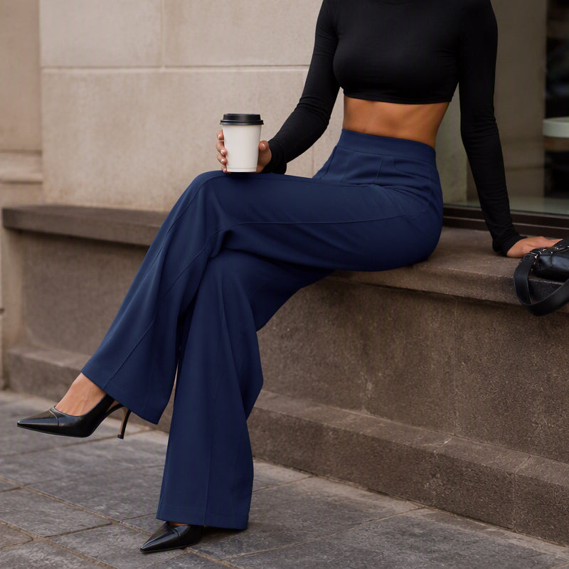 Women's Casual High-Waisted Wide-Leg Pants