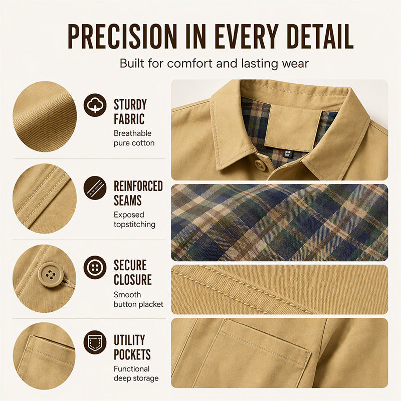 🥳AUTUMN HOT SALE🥳🍂50K+ SOLD!💥50% OFF!  Men's Casual Lapel Jacket with Plaid Lining