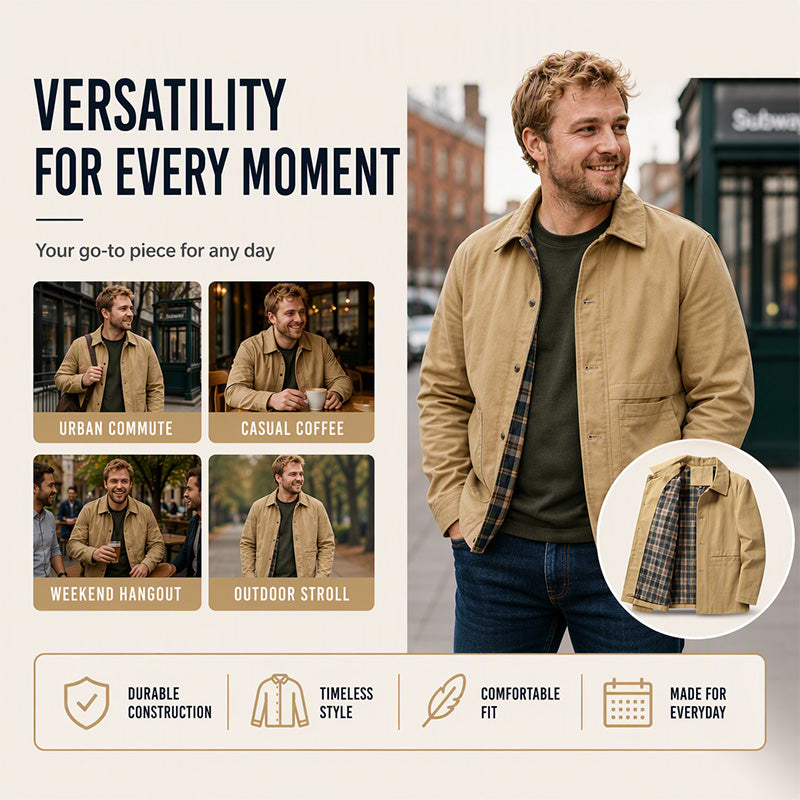 🥳AUTUMN HOT SALE🥳🍂50K+ SOLD!💥50% OFF!  Men's Casual Lapel Jacket with Plaid Lining