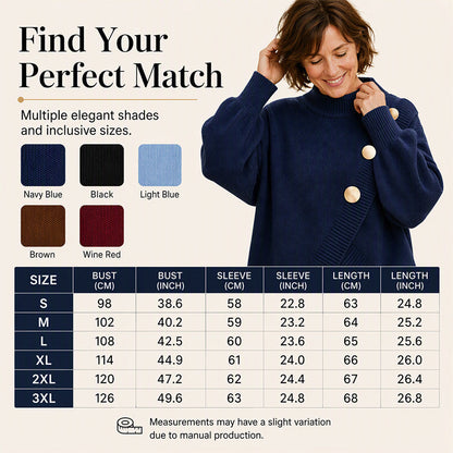 🌸Hot Sale 50% OFF💖Women's Asymmetric Hem Mock Neck Knit Sweater