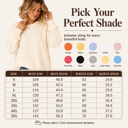 Women's Waffle Knit Loose-Fit Sweatshirt
