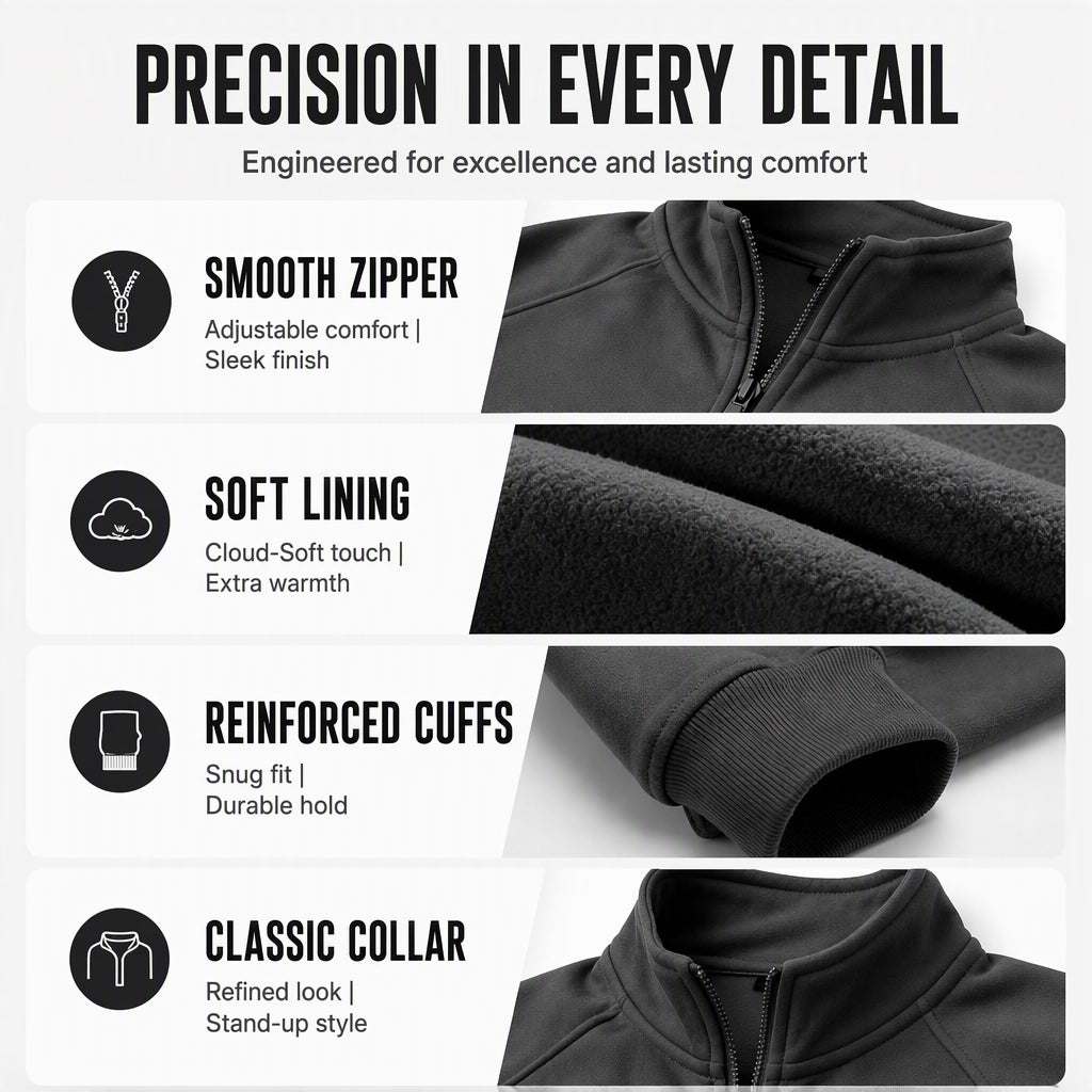 💖Men's quarter-zip sweater with a stand-up collar