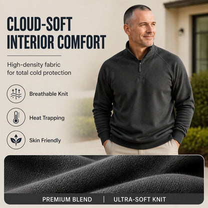 💖Men's quarter-zip sweater with a stand-up collar