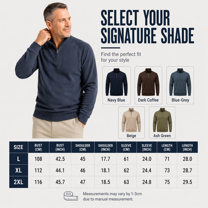 💖Men's quarter-zip sweater with a stand-up collar