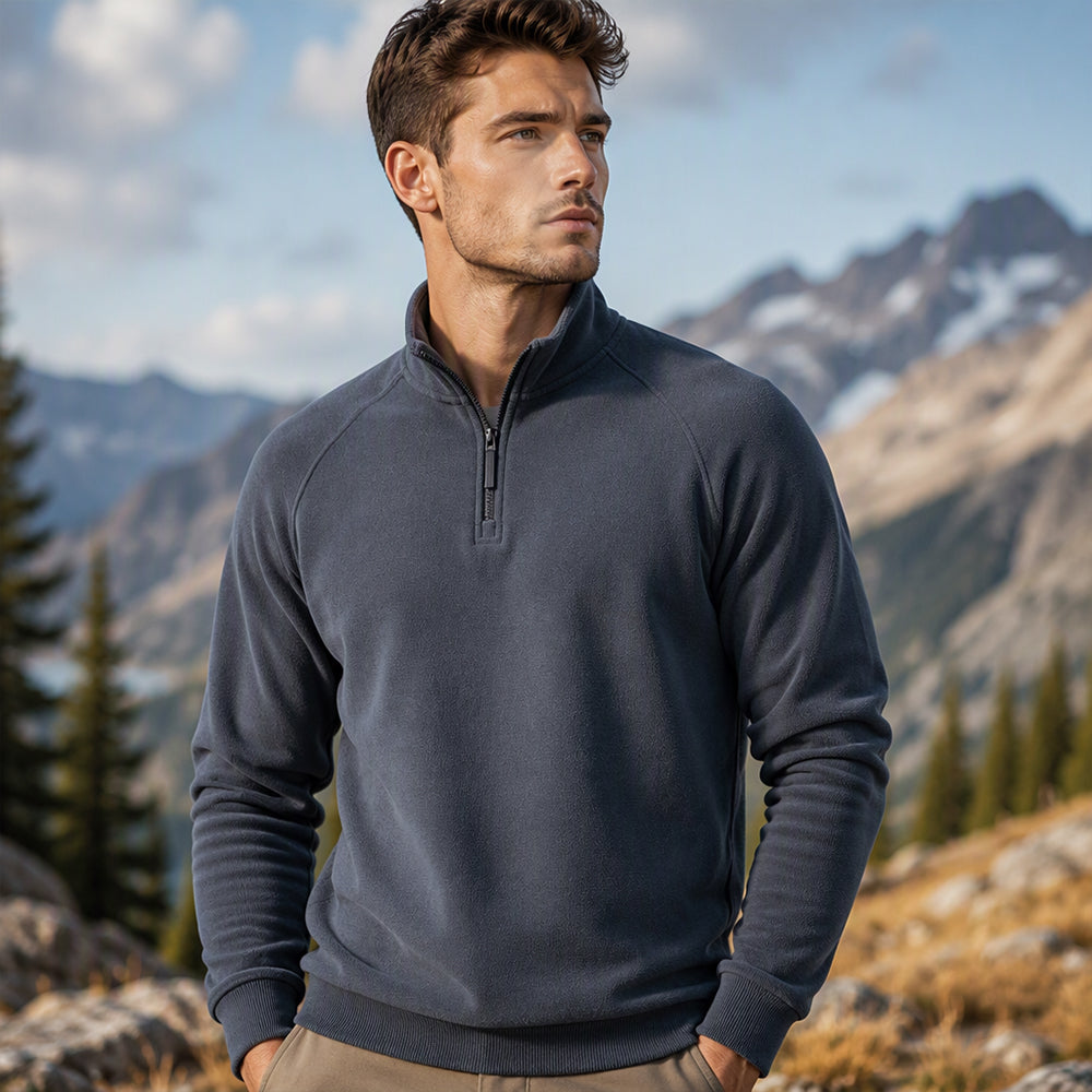 💖Men's quarter-zip sweater with a stand-up collar