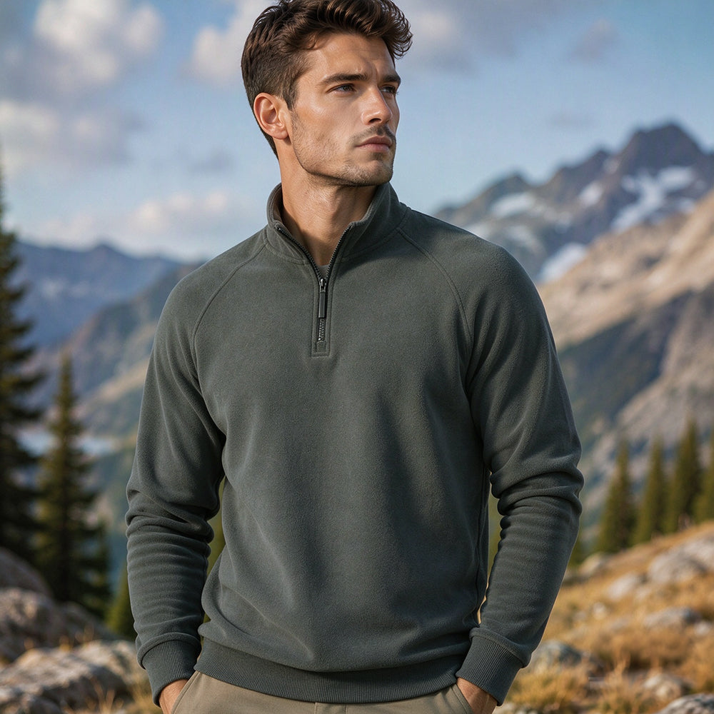 💖Men's quarter-zip sweater with a stand-up collar