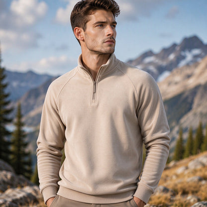💖Men's quarter-zip sweater with a stand-up collar