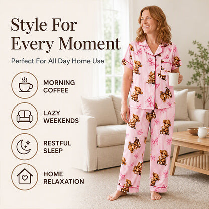 Women's Highland Cow Print 3-Piece Pajama Set 🐮 | Cozy Lounge & Sleepwear | Free Shipping 🚚✨