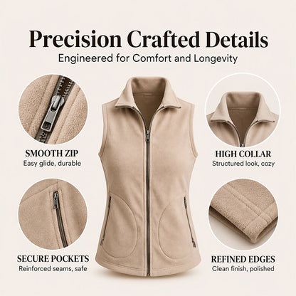 Women's Winter Thermal Stand Collar Vest