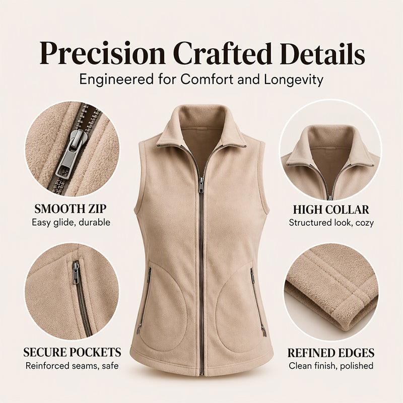 Women's Winter Thermal Stand Collar Vest