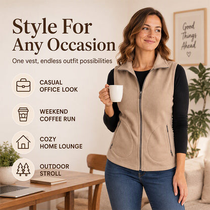 Women's Winter Thermal Stand Collar Vest