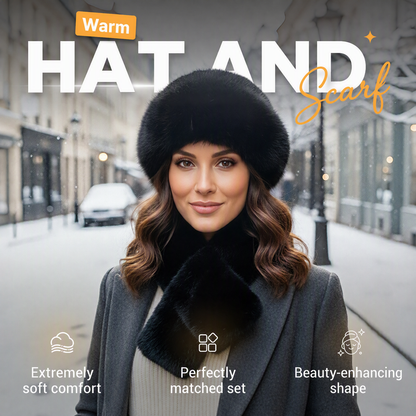 🎉This Week's Special Sales - 50% OFF✨ Winter Plush Scarf & Hat Set –Full Head & Neck Coverage, Blocks Severe Cold 🧣❄️