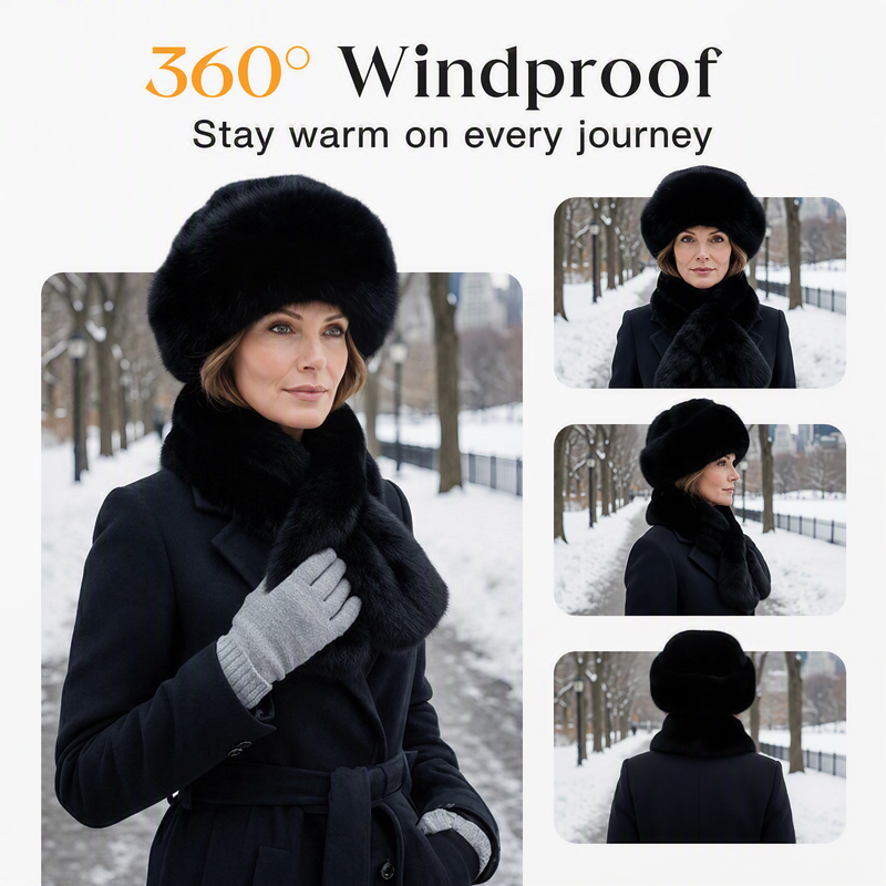🎉This Week's Special Sales - 50% OFF✨ Winter Plush Scarf & Hat Set –Full Head & Neck Coverage, Blocks Severe Cold 🧣❄️