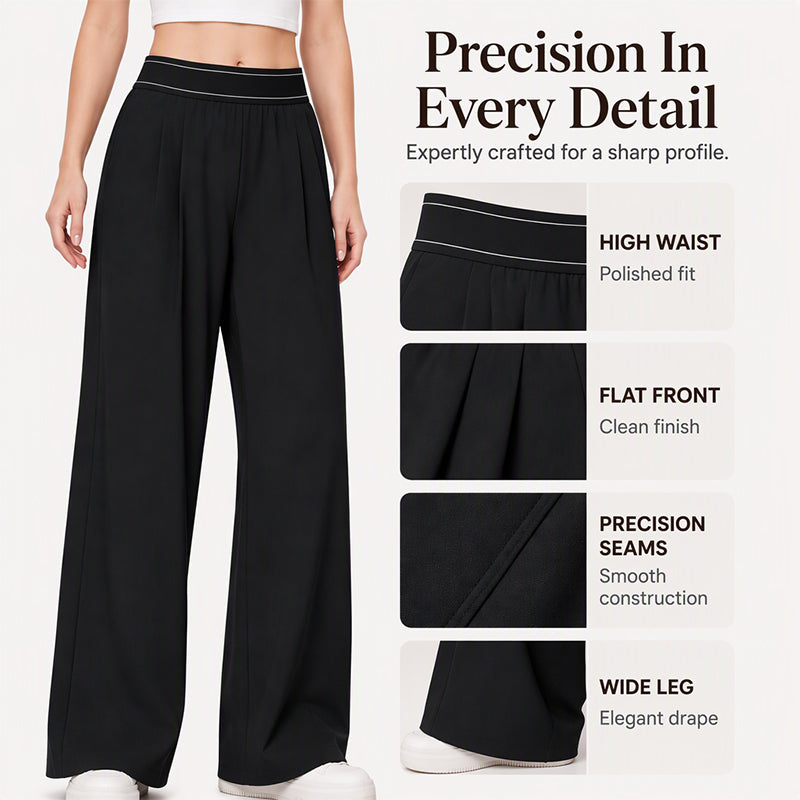 Women's Lightweight High-Waist Wide-Leg Pants