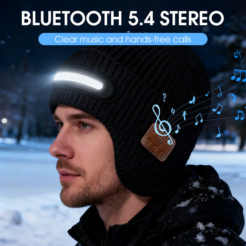 Rechargeable Bluetooth Beanie Hat with Light