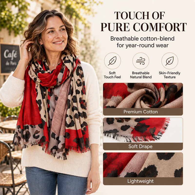 ✨🧣 Versatile Lightweight Leopard Print Shawl Scarf