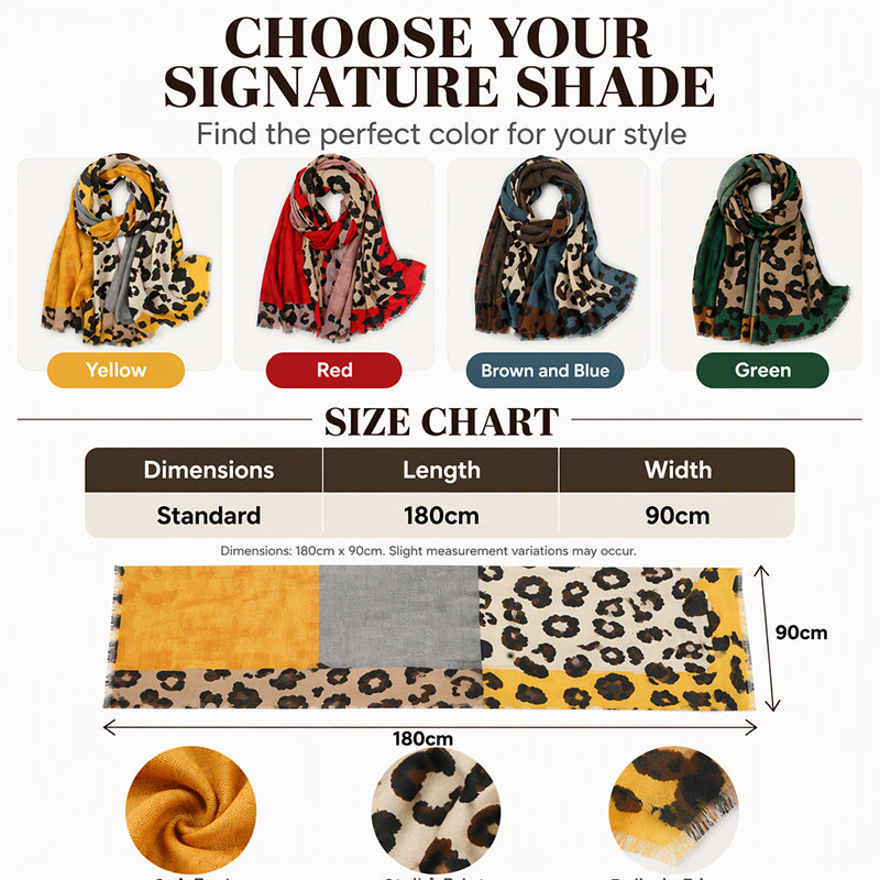 ✨🧣 Versatile Lightweight Leopard Print Shawl Scarf