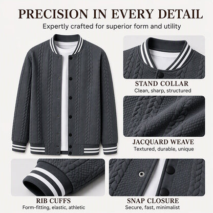 Men's Casual Jacquard Baseball Jacket