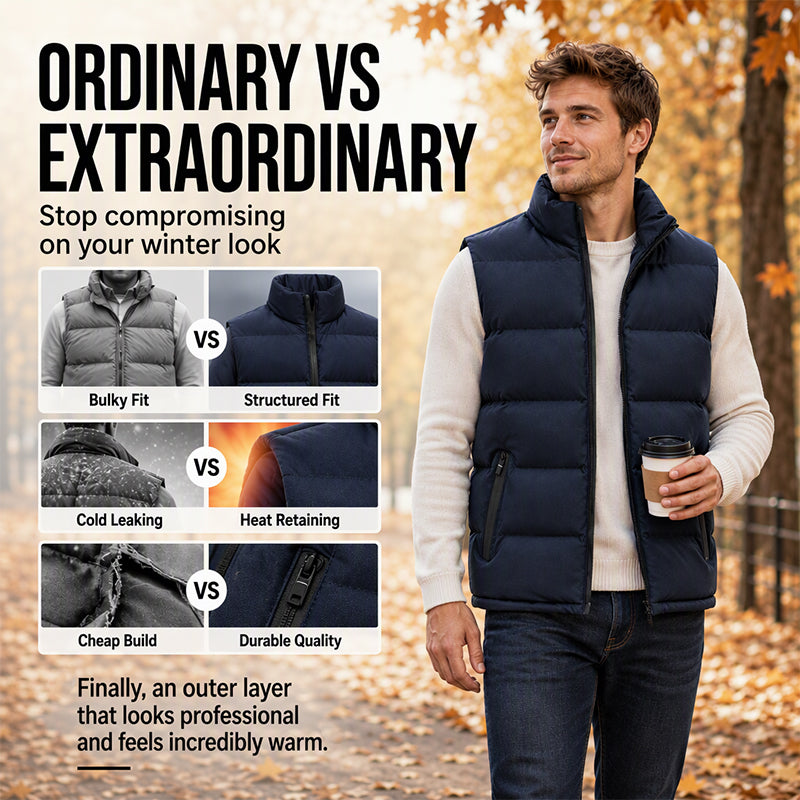 Men's Classic Stand Collar Padded Vest